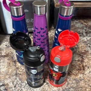 Colorful Water Bottles Set sip & thermos set lot of 5